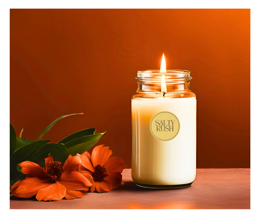 Salty Rush Amber Wood Soy Candle (380g)