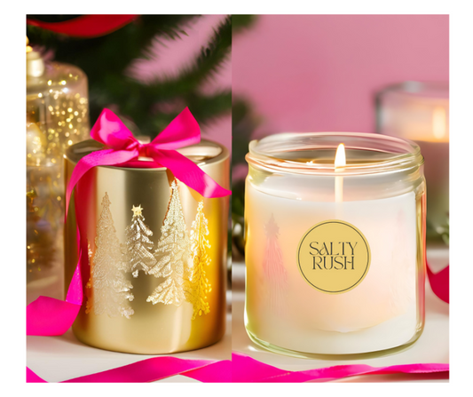 Salty Rush SLEIGH Christmas Gift Pack: Vanilla & Cinnamon + Peony & Violet Soy Wax Candles