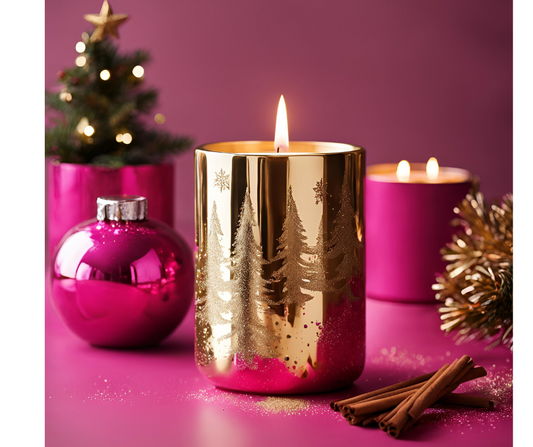 Salty Rush Christmas Vanilla & Cinnamon Soy Candle in Gold Jar - Limited Edition (350g)