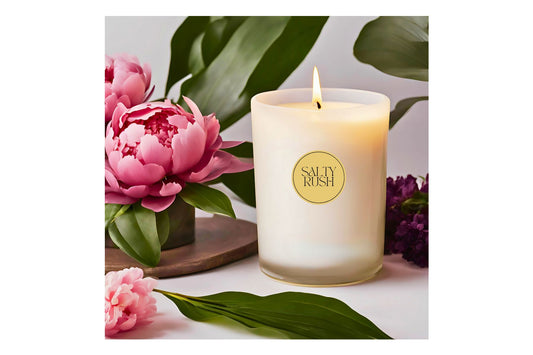 Salty Rush Soy Wax Candle - Peony & Violet (380g)